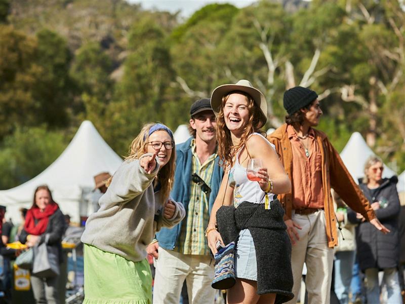 Four young people at the Grampians Grape Escape festival