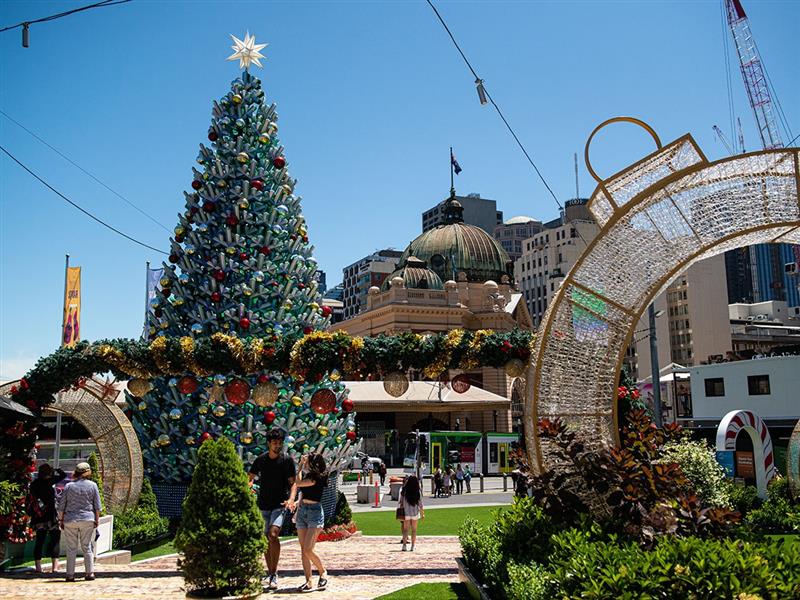 Federation Square at Xmas, Melbourne, Victoria, Australia