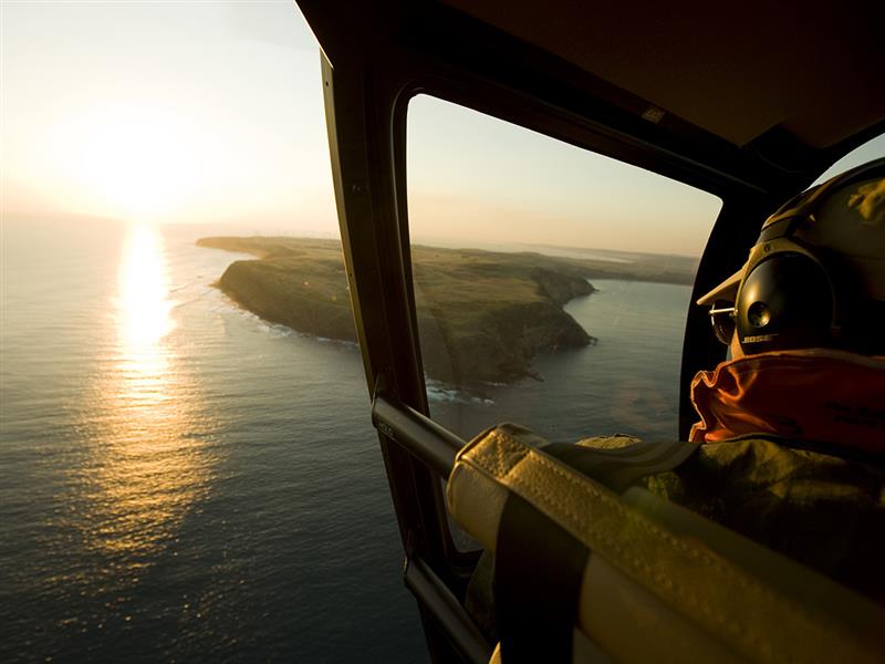 Above the Great Ocean Road coastline with Portland Heli-Explore