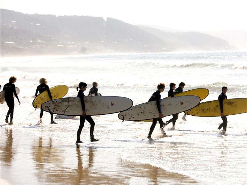 Surfing at Lorne, Great Ocean Road, Victoria, Australia