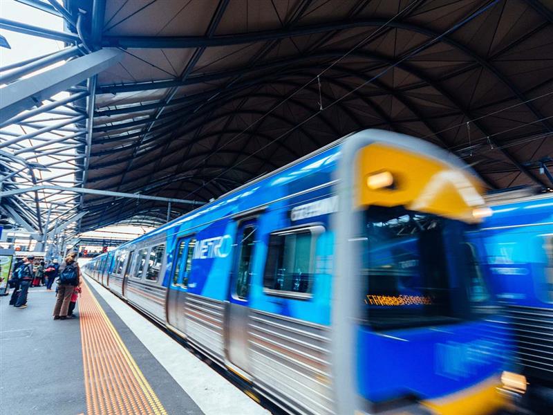 Train at Southern Cross Station, Melbourne, Victoria, Australia